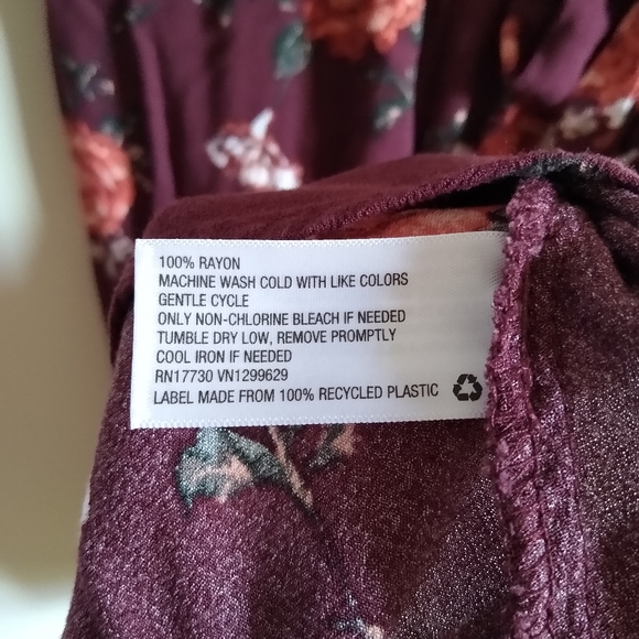 Xhilaration Maroon Wrap Style Dress Size XS - Picture 6 of 6